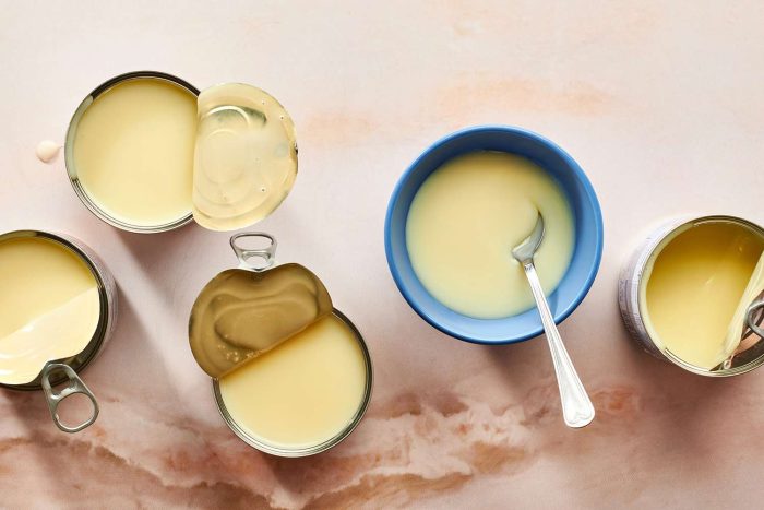Condensed milk is often invisible.